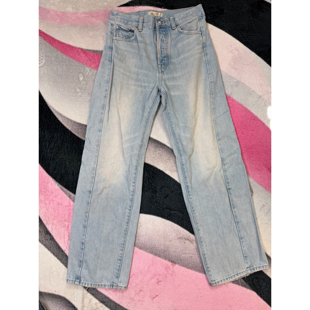 Madewell Pieced Barrel-Leg Jeans Light Wash Denim High Rise Size 24